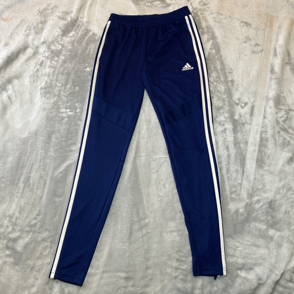 Adidas Track Pants Womens XS Navy Blue Tiro Training Athletic Tapered Zips